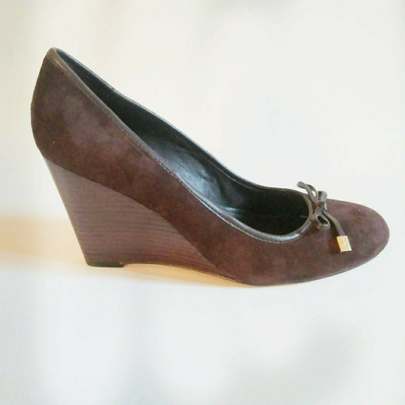 Coach 9M Brown Suede Irene Wedge - Picture 3 of 8